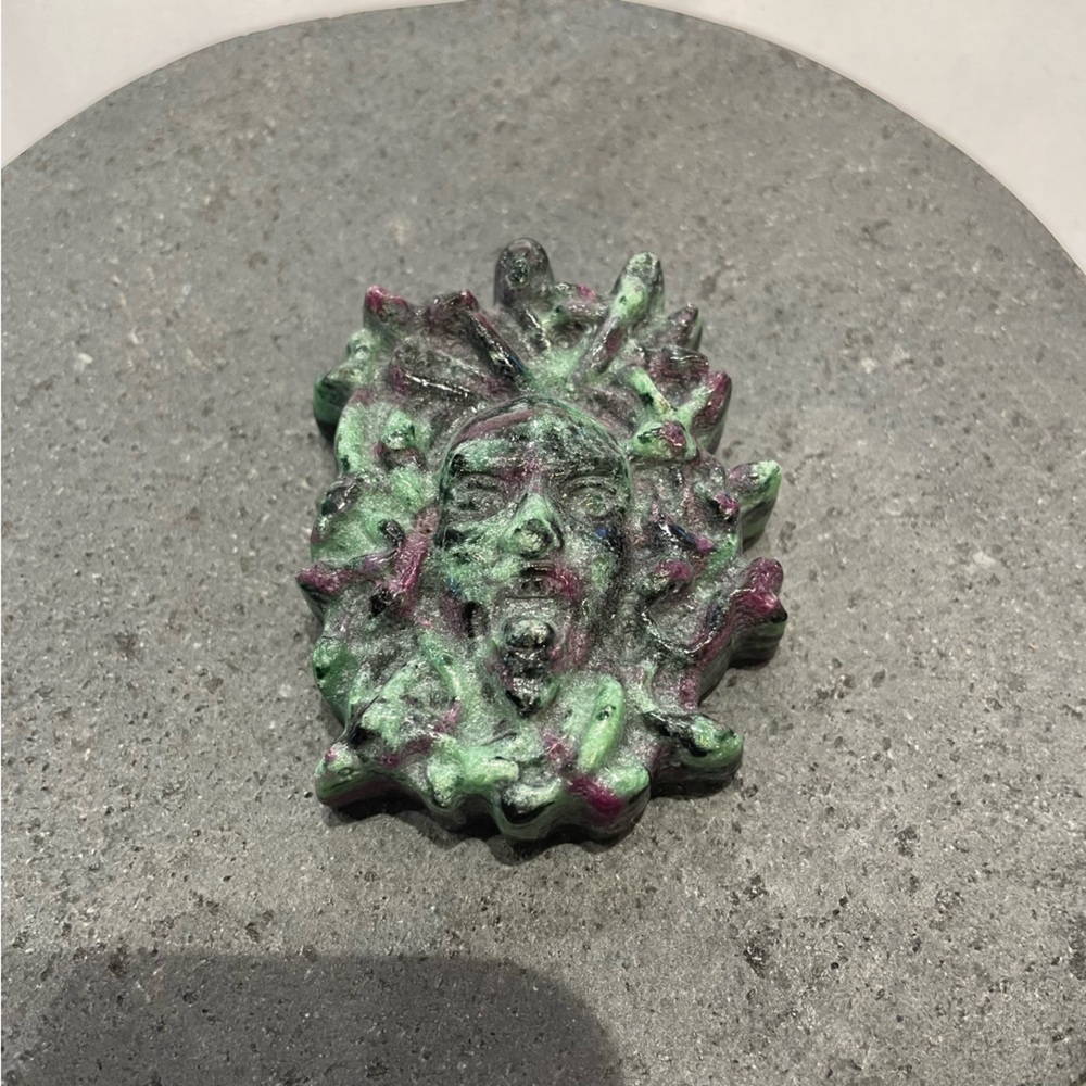Ruby in Zoisite Medusa Head UV Reactive crystal decor cleansing energy healing